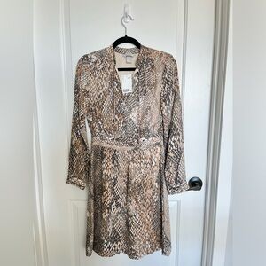 NWT H&M Snake Skin Long Sleeve Mini Dress Size 2